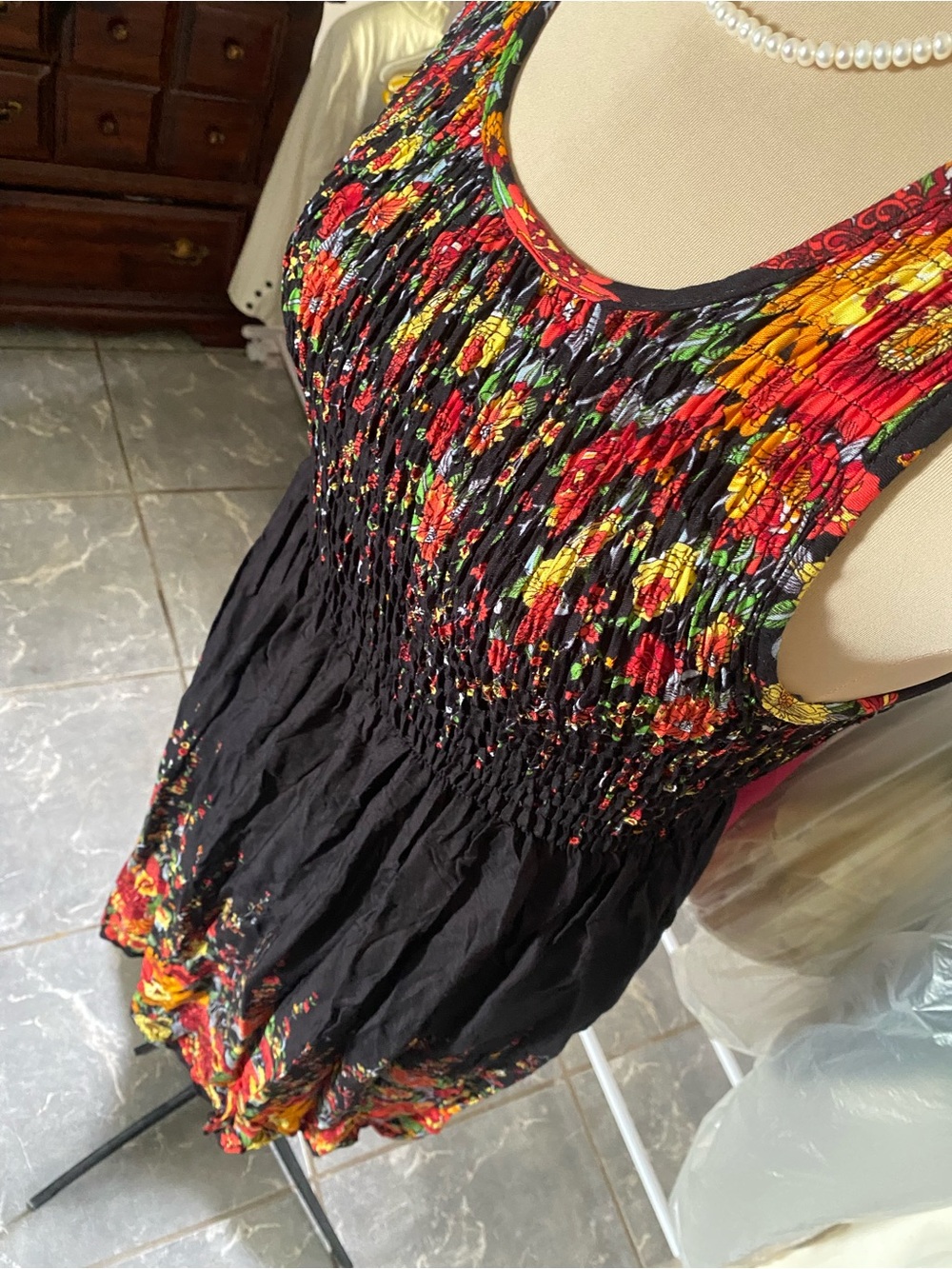 Handmade Romichard Summer Dress with Stunning Summer/Autumn Florals
